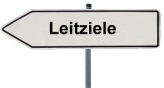 Leitziele, Schild zeigt nach links © Landkreis Diepholz