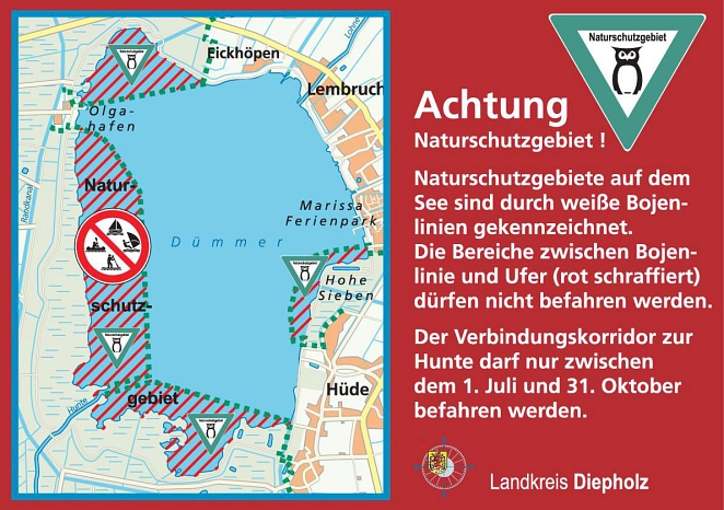 Hinweis auf Naturschutzgebiet © Landkreis Diepholz